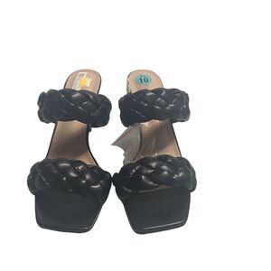 RAMPAGE Women’s Braided Square Toe Heel Sandals Size 10 New With Defects